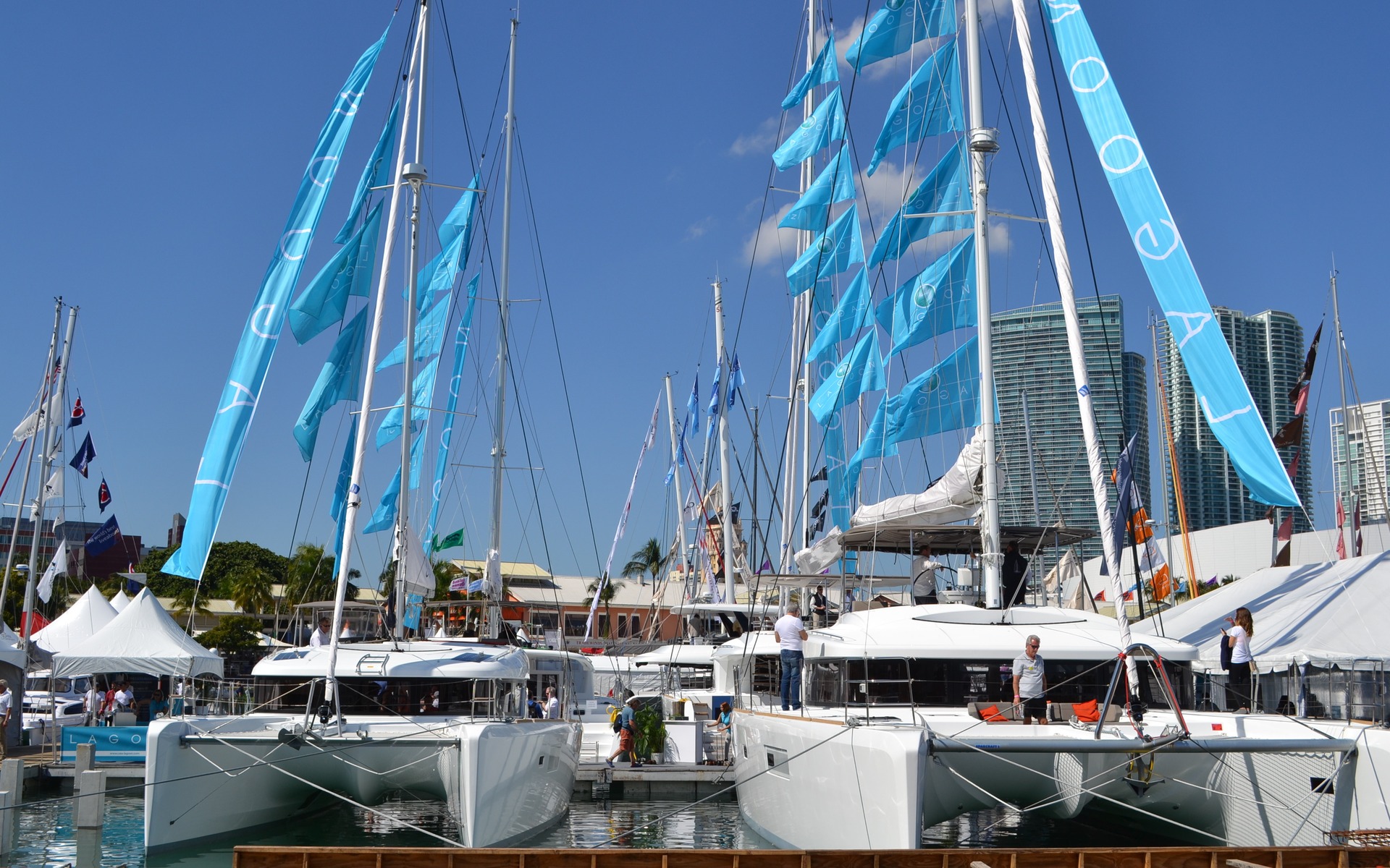 sailboats at miami boat show